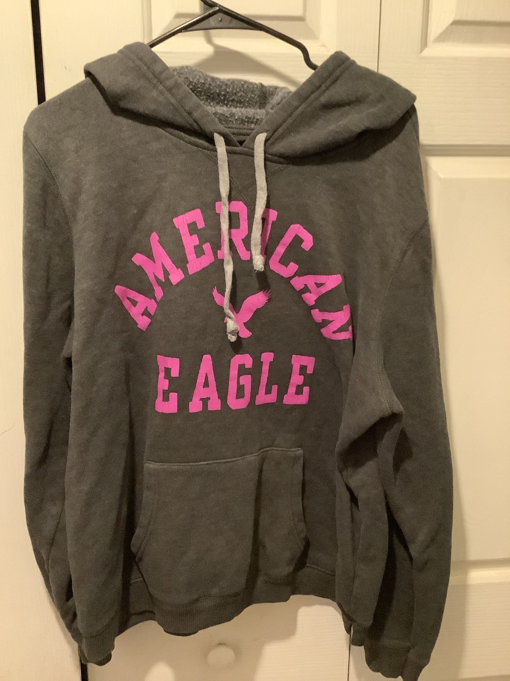 XXL American Eagle Outfitters Gray Hoodie with Pink Logo.